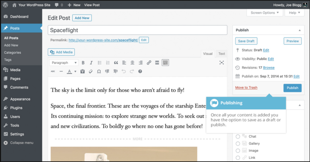 WordPress vs ExpressionEngine publishing functionality